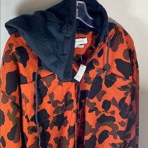 Urban Outfitters camo button down hoodie